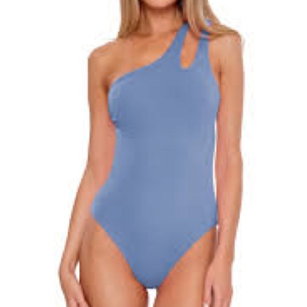 Becca Color Code One Shoulder One Piece Swimsuit NWT